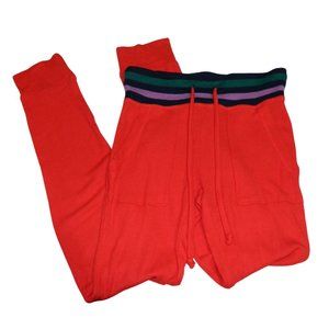 Aerie Red Waffle Knit Pull On Bottoms Size Small